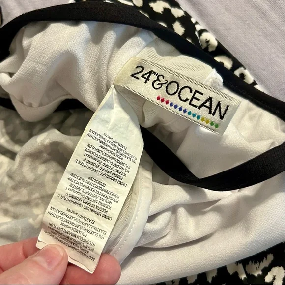 24th & Ocean Multi Printed Tankini Top w/ Adjustable Tie Bottom Sz M - Picture 4 of 5